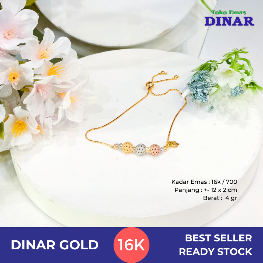 GELANG SANTA SERUT CANDY SLP - EMAS TUA - KADAR 16K