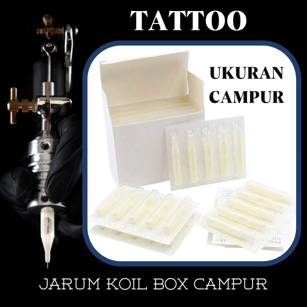 Dispo Tip Jarum Tato Tattoo Needle Mesin Koil MIX CAMPUR 1 BOX Murah