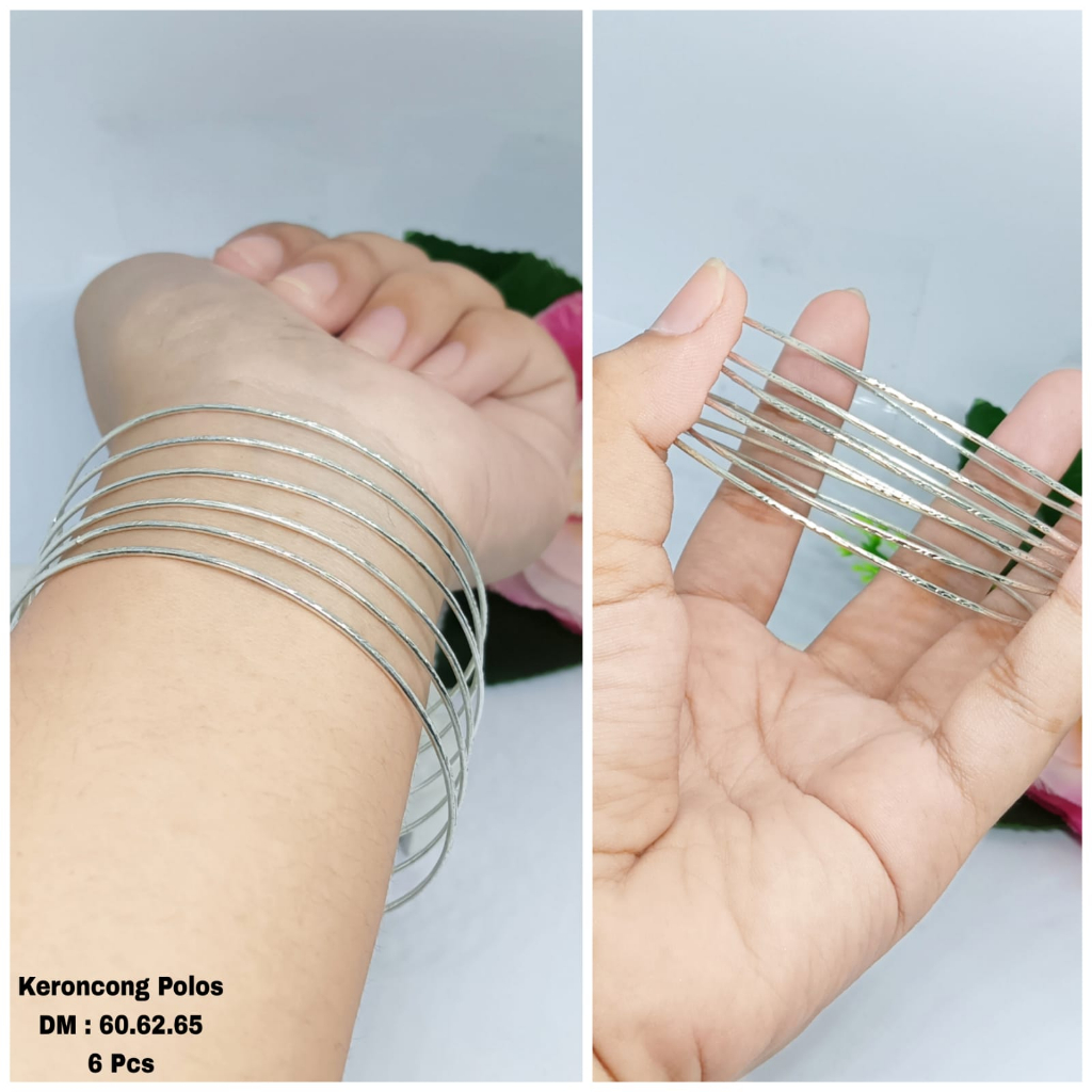 GELANG KERONCONG DEWASA SILVER PERHIASAN SIMPEL ELEGANT