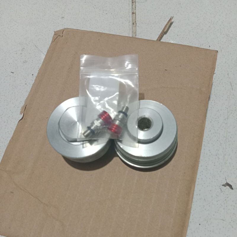 Baut tutup upside down kawasaki KLX BF/D.TRACKER dengan air fork bleeder(pentil angin)