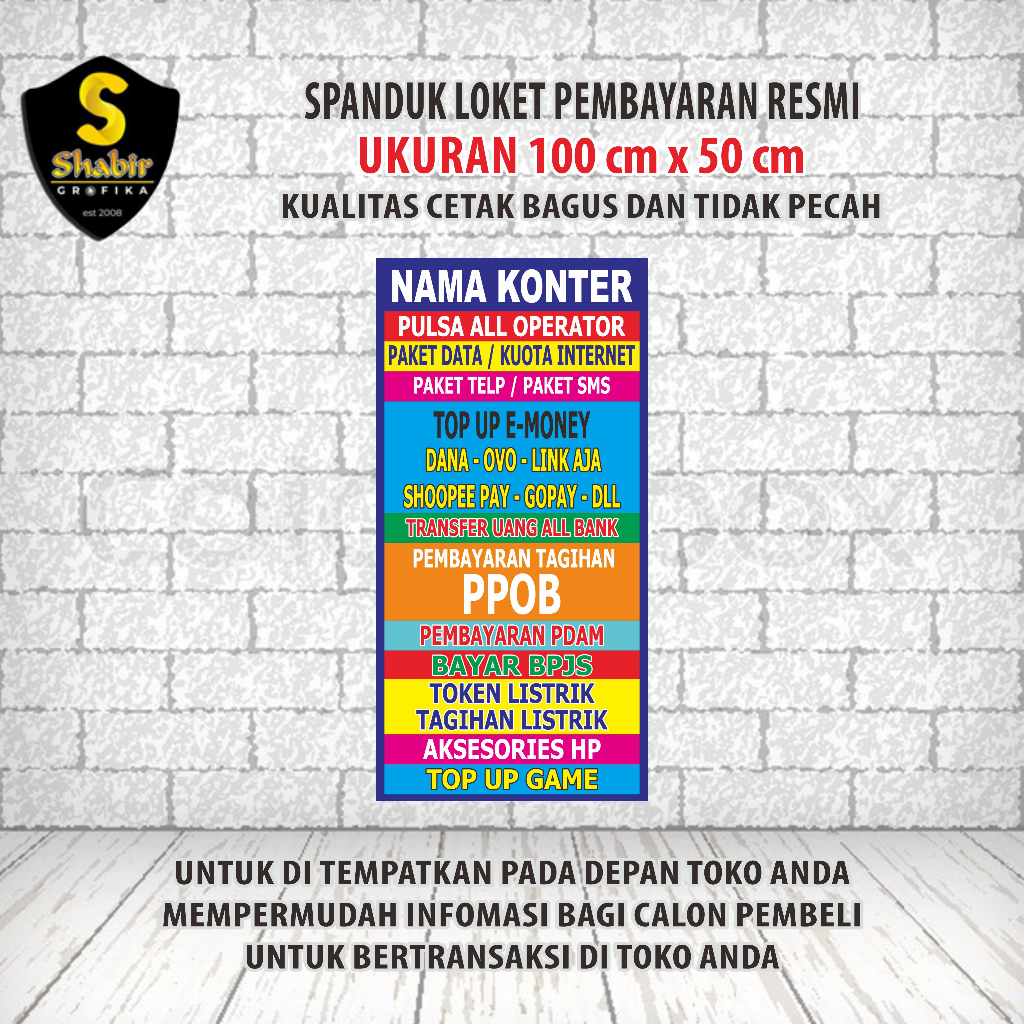 COD SPANDUK KONTER PULSA & PAKET DATA INTERNET