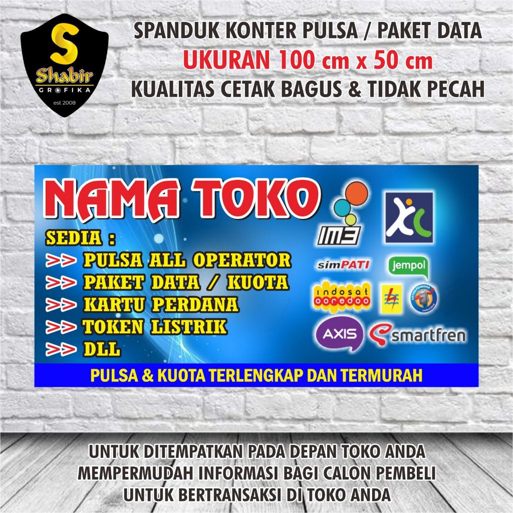 COD SPANDUK KONTER PULSA - PONSEL - MINI ATM - PAKET DATA - VOUCHER