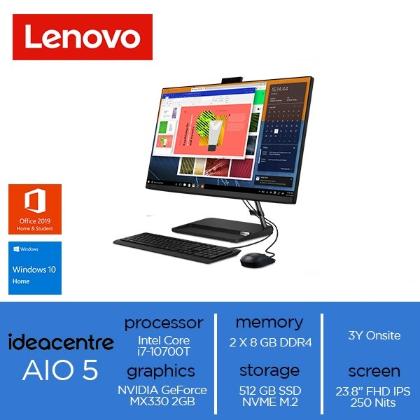 Lenovo IdeaCentre AIO 5 Core i7-10700T 16GB 512SSD+2T HDD MX330