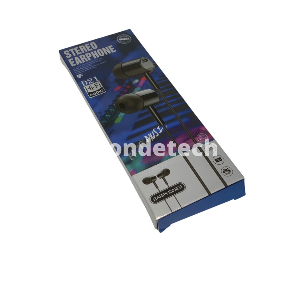 Earphone - Headset - unipha D21 - Hi-Fi Audio - Stereo Earphone