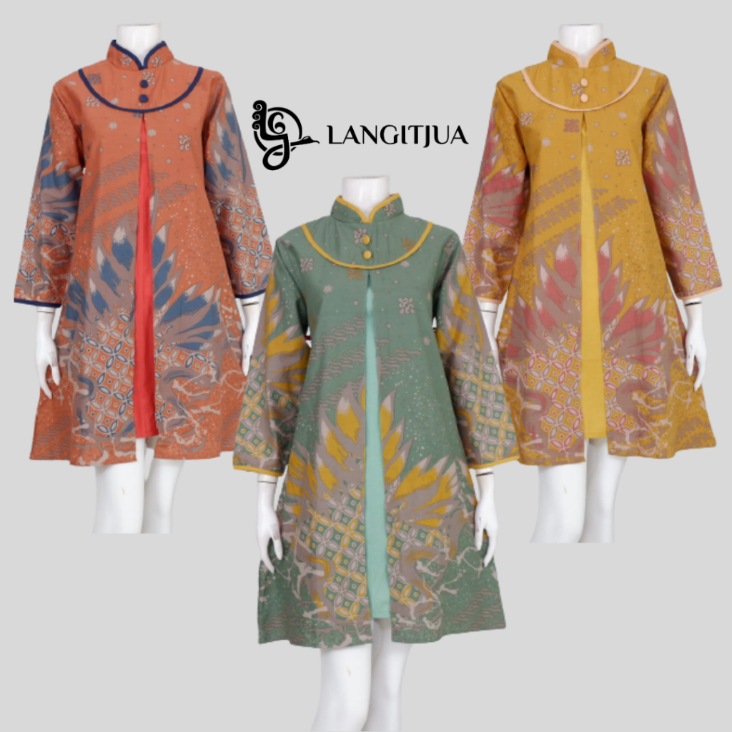 Glenca 03 | Tunik Batik Model Pias | Outfit kerja Wanita