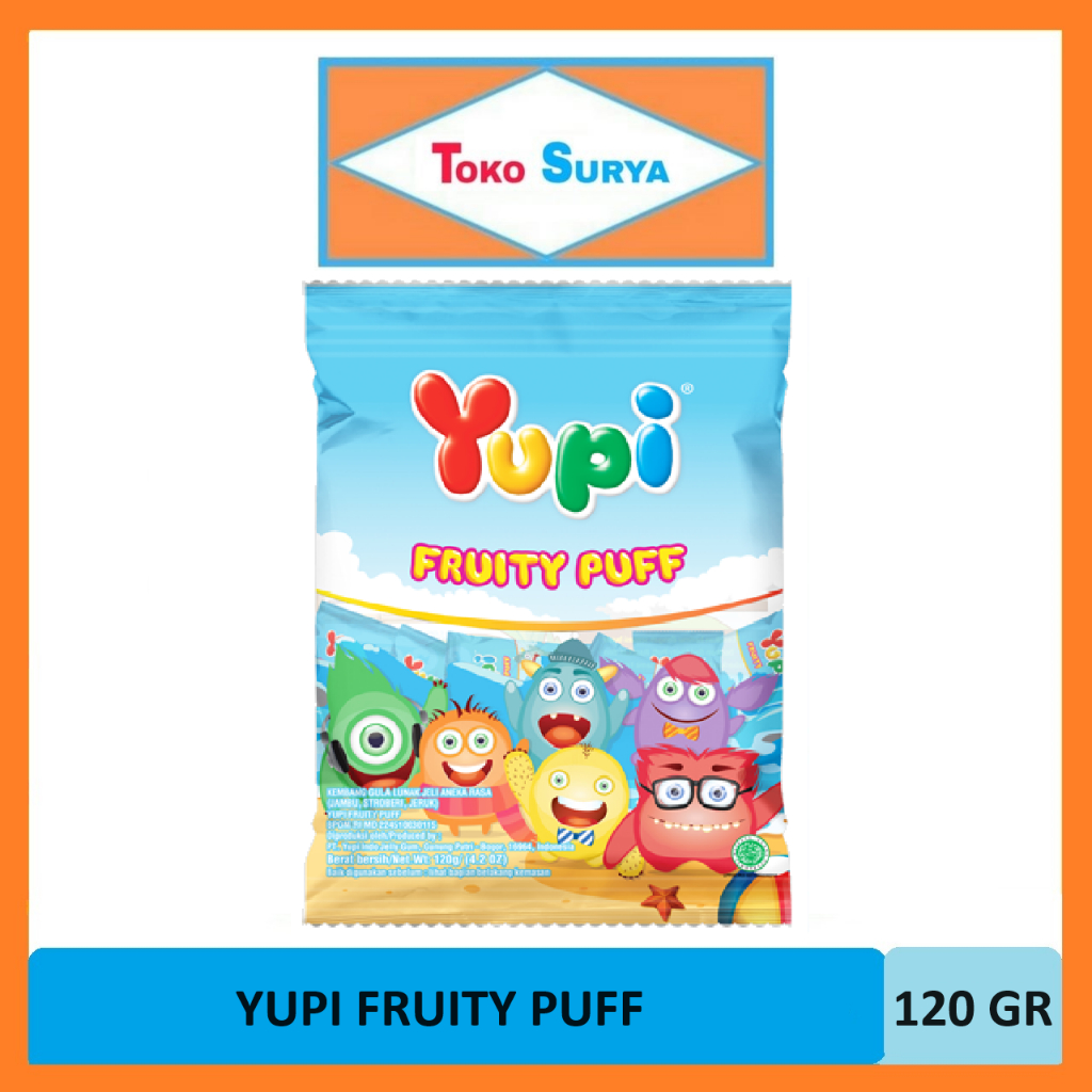 

Yupi Fruity Puff Permen Lunak Jeli Aneka Rasa 120 Gr