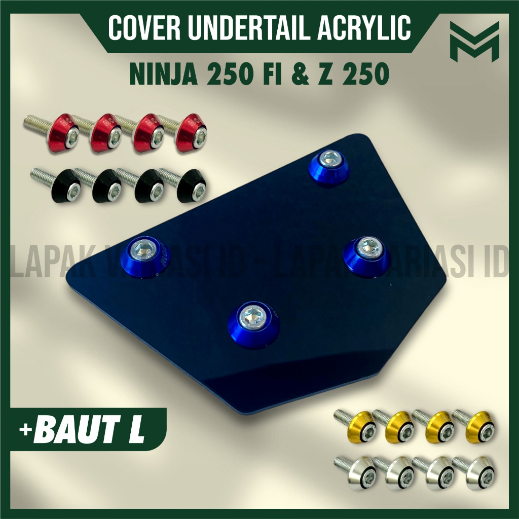 COVER UNDERTAIL MOTOR NINJA FI / NINJA Z 250 AKRILIK free  BAUT L MOSCOW / COVER SPAKBOR BELAKANG MO