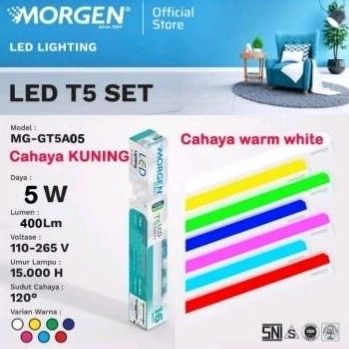 Lampu Led T5 5Watt Batten Cahaya Warm White - Morgen