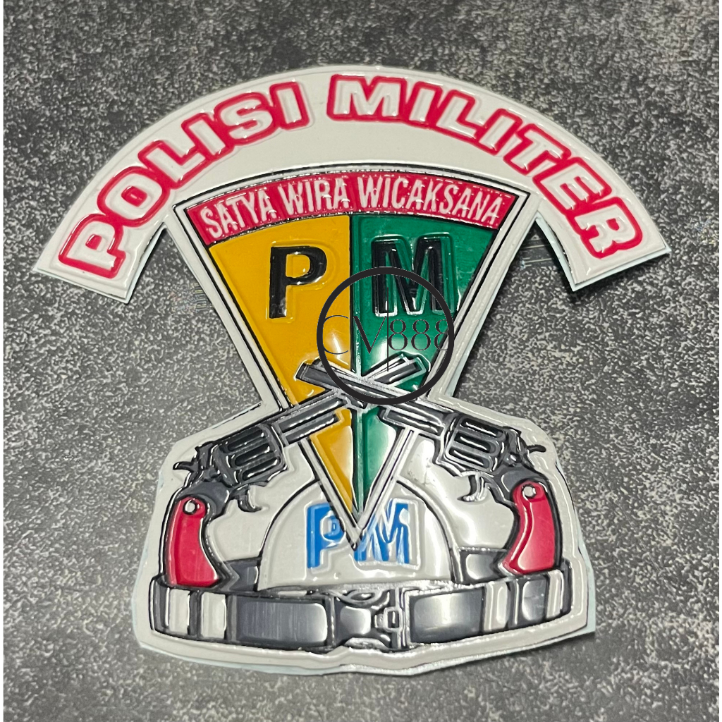 Stiker PM (Pstol) - Sticker Police Militer -Stiker Polisi Militer