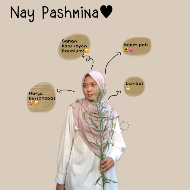 Nay Pashmina Kaos Rayon Original by. hijab.nanad