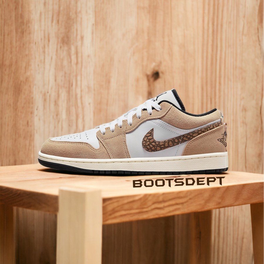 Air Jordan 1 Low SE Brown Elephant Print (100% Authentic)