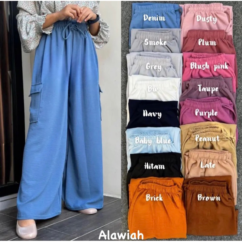 CARGO PANSTS BIG SIZE/CELANA CARGO JUMBO AIRFLOW CRINKLE WANITA MELAR KULOT PANJANG/CELANA KULOT HIG