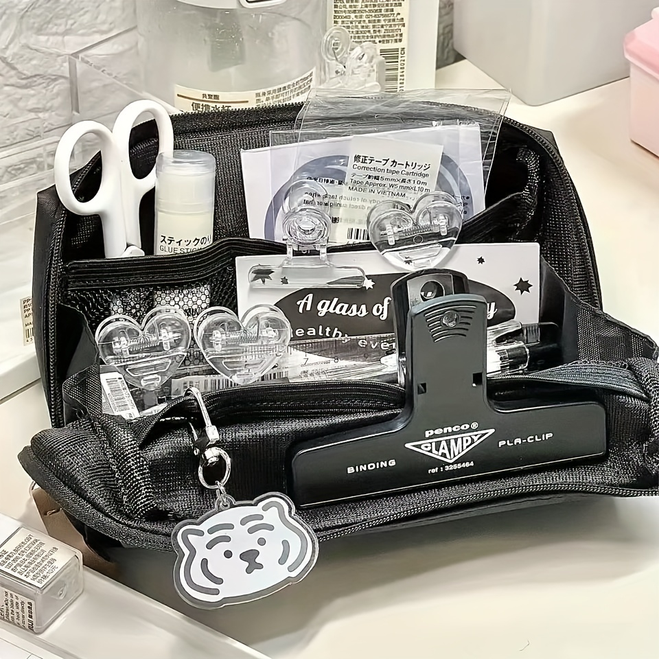 

Tempat pensil gaya Korea: penyimpanan kosmetik berkapasitas besar, tahan air, sederhana dan modis!