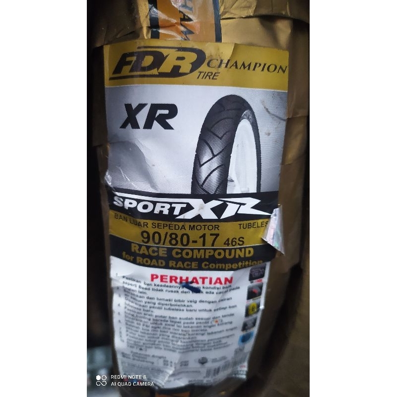 Ban FDR 90/80-17 Sport XR Soft Compound Ban Motor Bebek Sport Tubeles