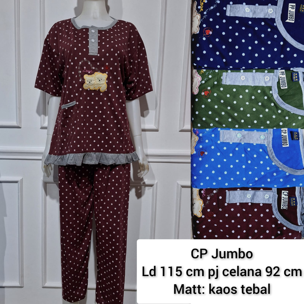Babydoll CP Jumbo/ setelan kaos bahan tebal