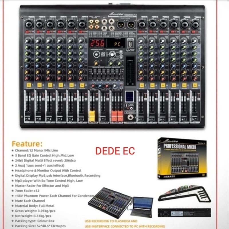 MIXER MICROVERB ELECTION 12 MIXER AUDIO 12 CHANEL