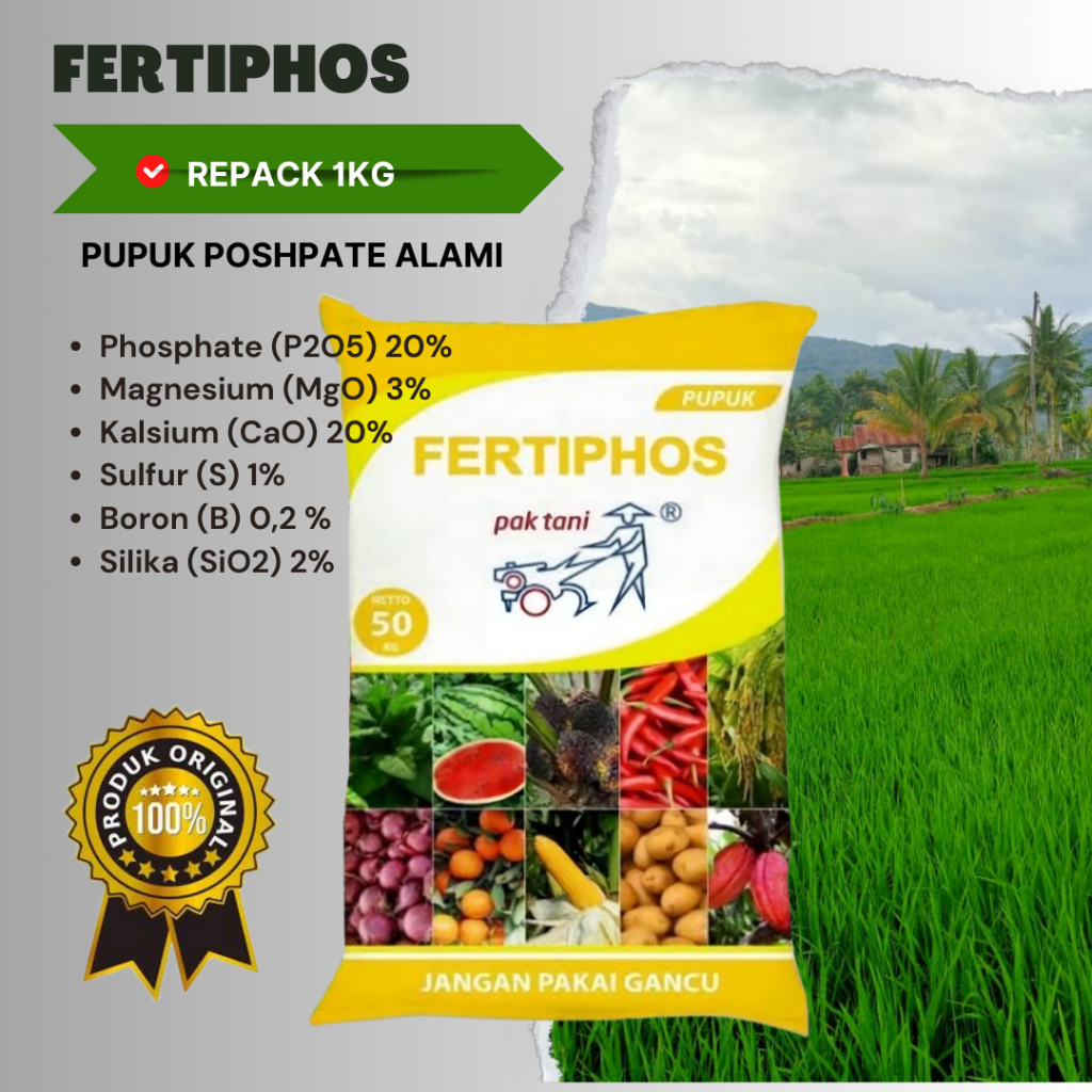 PUPUK SP FERTIPHOS TSP HITAM PAK TANI REPACK 1 KG PAK TANI