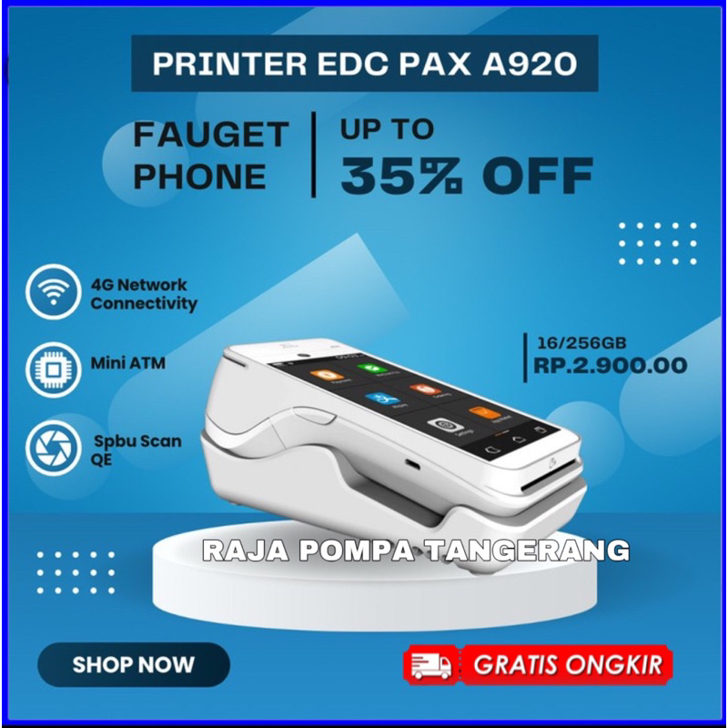 printer EDC ANDROID A920,EDC PAX SPBU.