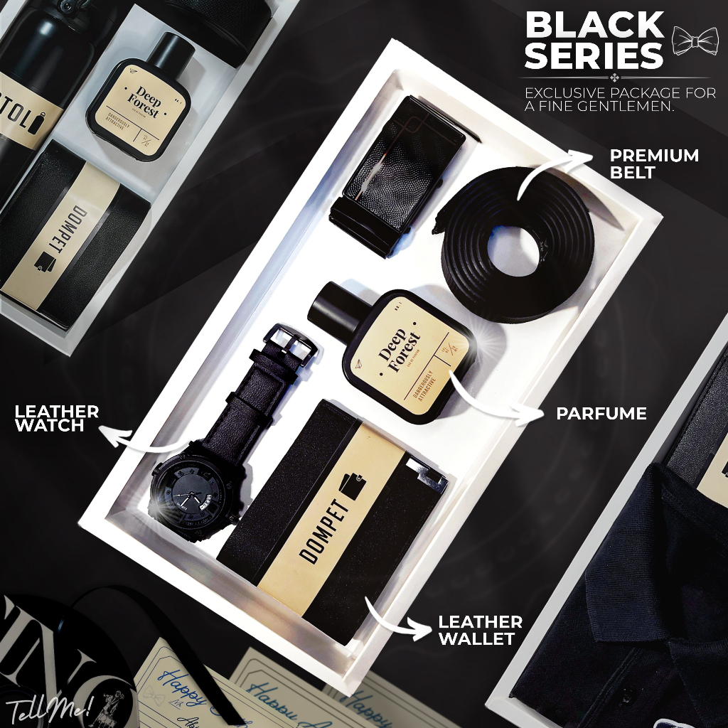 

hampers kado ulang tahun cowok gift box murah full black edition