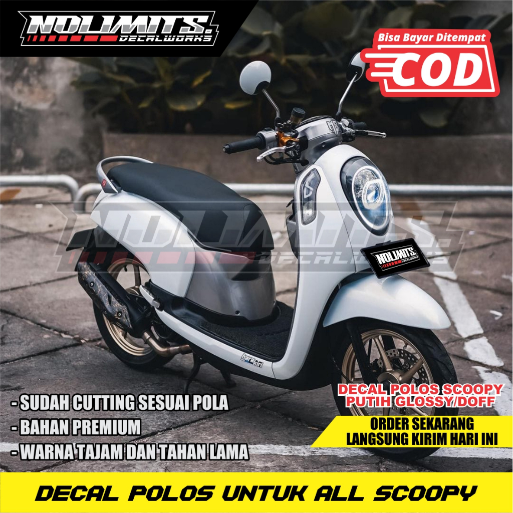 DECAL POLOS HONDA SCOOPY WARNA PUTIH FULL BODY