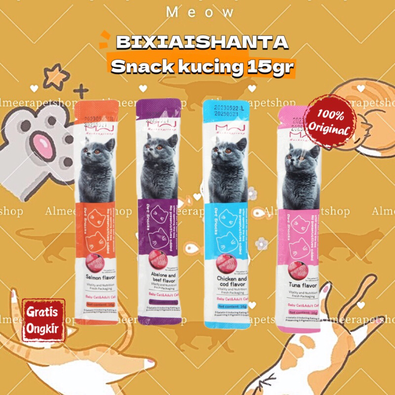CEMILAN UNTUK KUCING SNACK MAKANAN KUCING BIXIA CREAMY TREATS CEMILAN KUCING 15gr