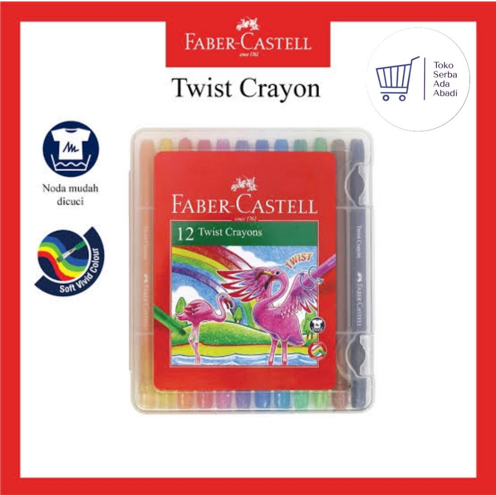 

FABER CASTELL Twist Crayon 12 Warna (520612)