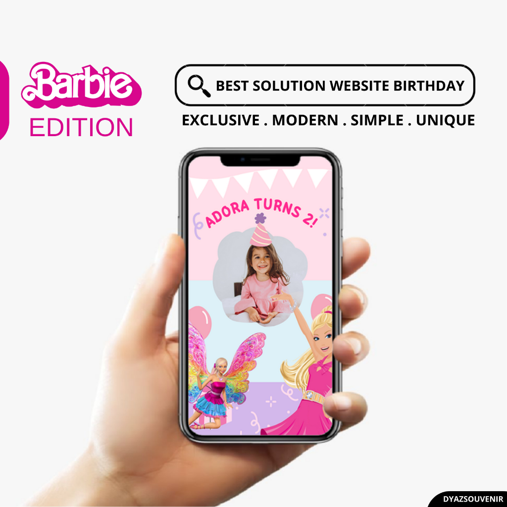 UNDANGAN WEBSITE ULANG TAHUN ANAK / UNDANGAN DIGITAL ULANG TAHUN BARBIE