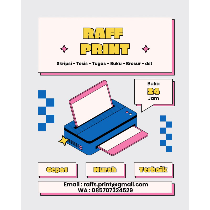 

CETAK PRINT A4/F4 MURAH SURABAYA/CETAK BUKU/CETAK TUGAS/SKRIPSI/