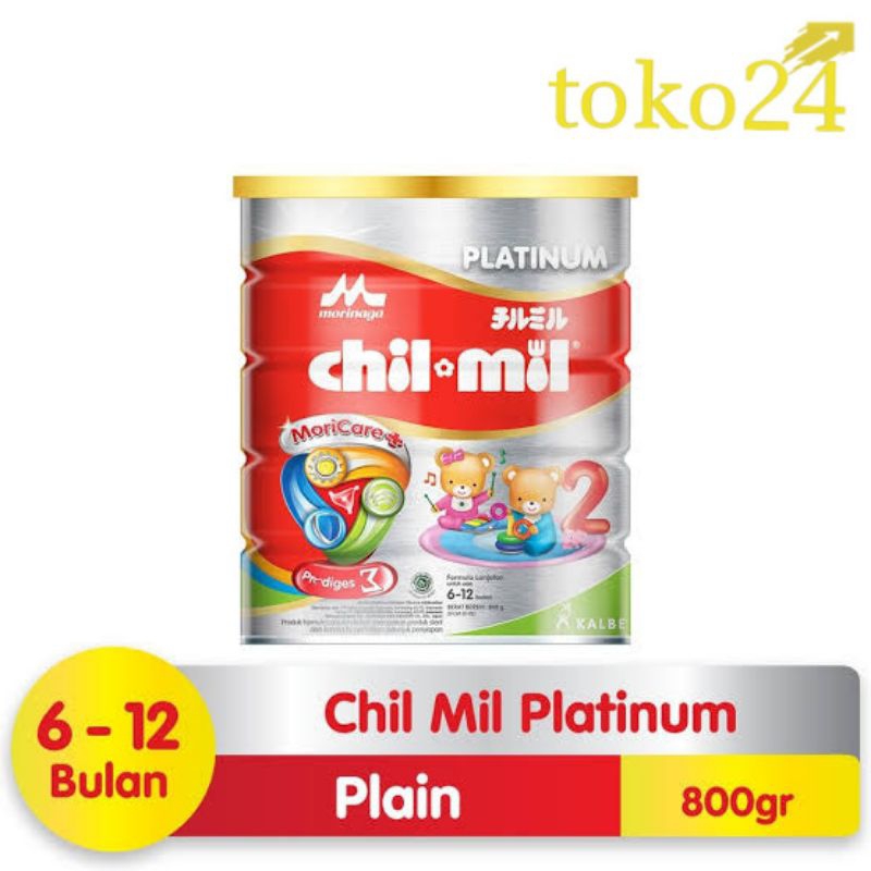 Morinaga Chil-Mil Platinum 2 Plain 800 gr Susu Bayi 6 - 12 Bulan