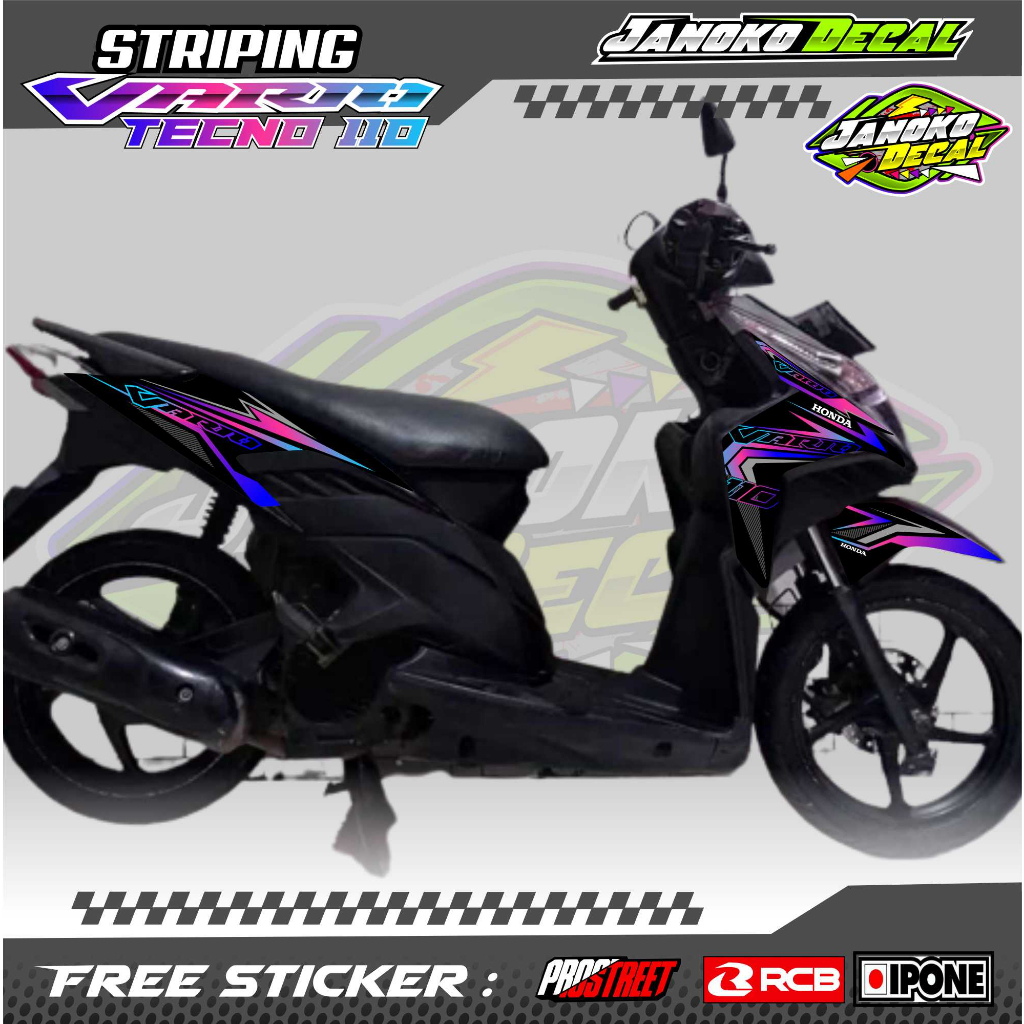 STRIPING VARIASI MOTOR VARIO TECHNO 110 / STICKER LIST VARIASI HONDA VARIO TECHNO 110