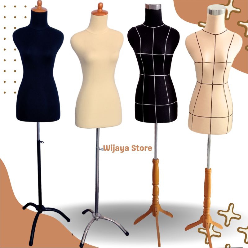 Patung Manekin Wanita DM Dress Making Busa Set Penyangga Besi - Patung Baju Wanita