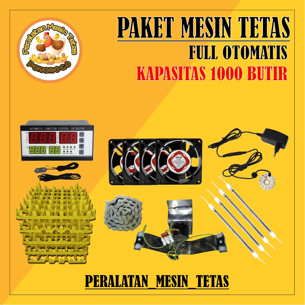 Paket Lengkap Mesin Tetas Full Otomatis Kapasitas 1000 Telur Penetas