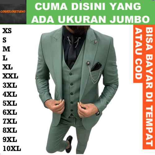 FortKlass FORTGLASS RISRUS FASHION Snowshop Jas Cowok Blazer Pria Rompi Dasi HIJAU SAGE HIJAU WARDAH