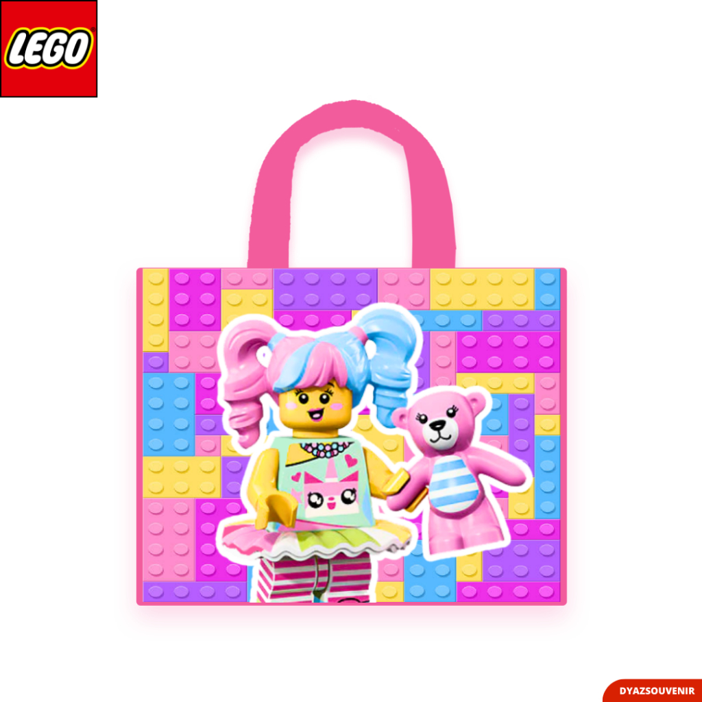 

[TERMURAH] TAS ULANG TAHUN LEGO GIRLS PINK TAS SOUVENIR GOODIEBAG HAMPERS NEW