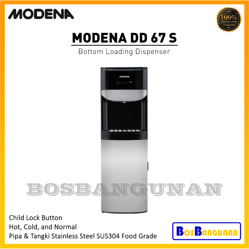 Dispenser MODENA DD 67 S / Dispenser MODENA DD67S Bottom Loading /  Dispenser Galon Bawah MODENA DD 