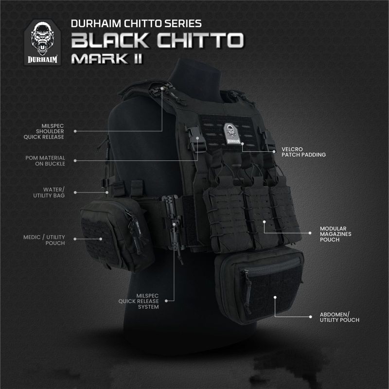 PATAS - BODY VEST BLACK CHITTO MK2 DURHAIM