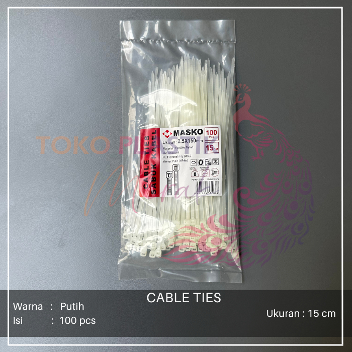 Cable Ties 15cm/ Kabel Ties 15cm/ Kabel Tis 15cm/Kabel Ties Nylon Putih