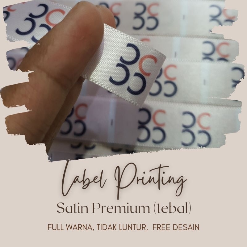 [LEBIH TEBAL] Satin Printing Premium, Label satin tebal, Label baju, label hijab, label kaos, dll
