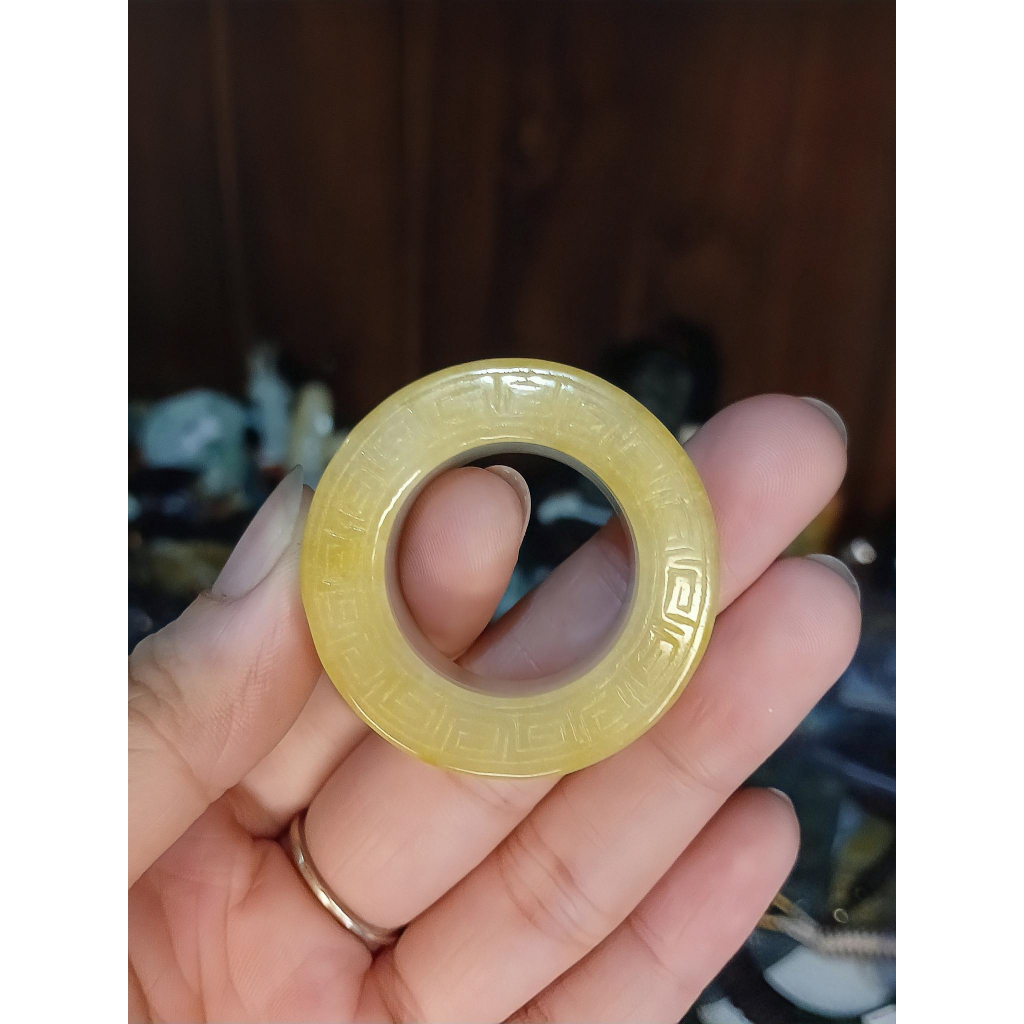 Cincin Giok Burma Kuning + Memo
