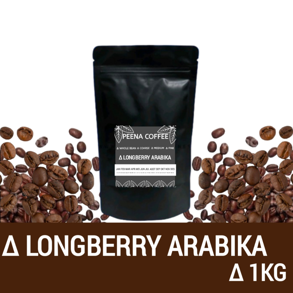 

Kopi Peena Long Berry Arabika Aceh Gayo Indonesia 1Kg Bubuk Coffee Beans Arabica Coffe Cofe