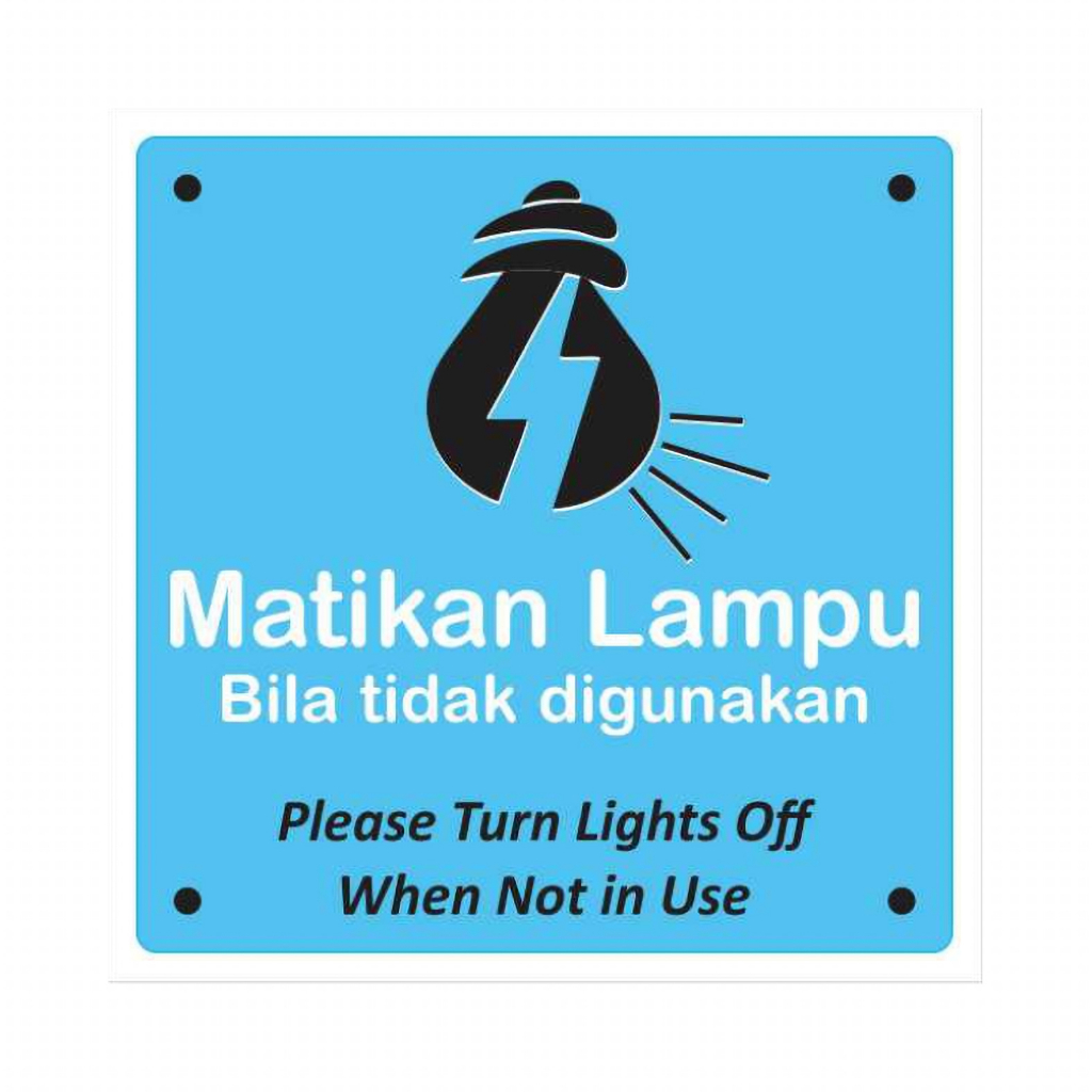 

STIKER VINYL MATIKAN LAMPU UK. 15 X 15 CM SIGN RAMBU K3