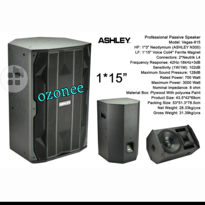 Speaker Ashley  Pasif 15 Inch Ashley Vegas 815 Original Ashley