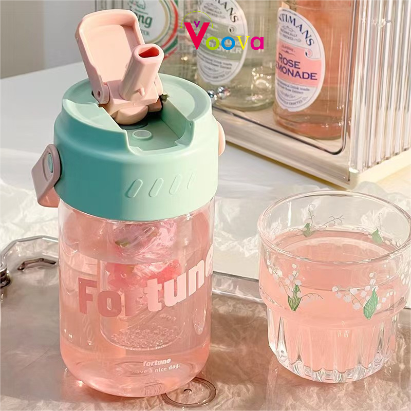 VOOVA Dengan Botol Air Sedotan/Botol Air Pemisahan Teh/Botol Air Kapasitas BesarSiswa 600ML 800ML