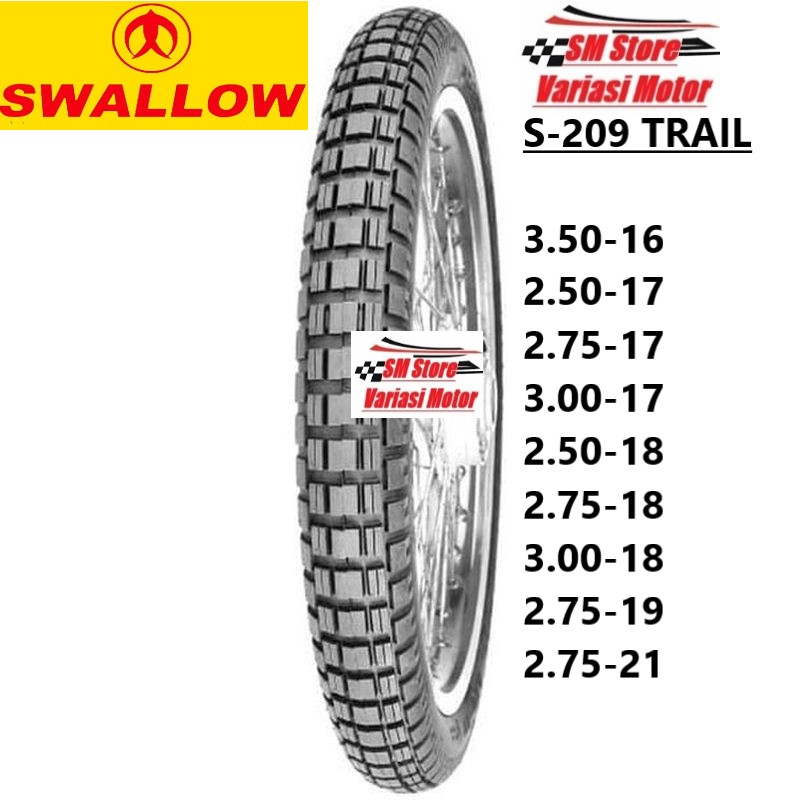 Ban MOTOR OFF ROAD SWALLOW  S-209 S209 tubetype tidak tubles trail ring 14 16 17 18 19 21  2.50 2.75