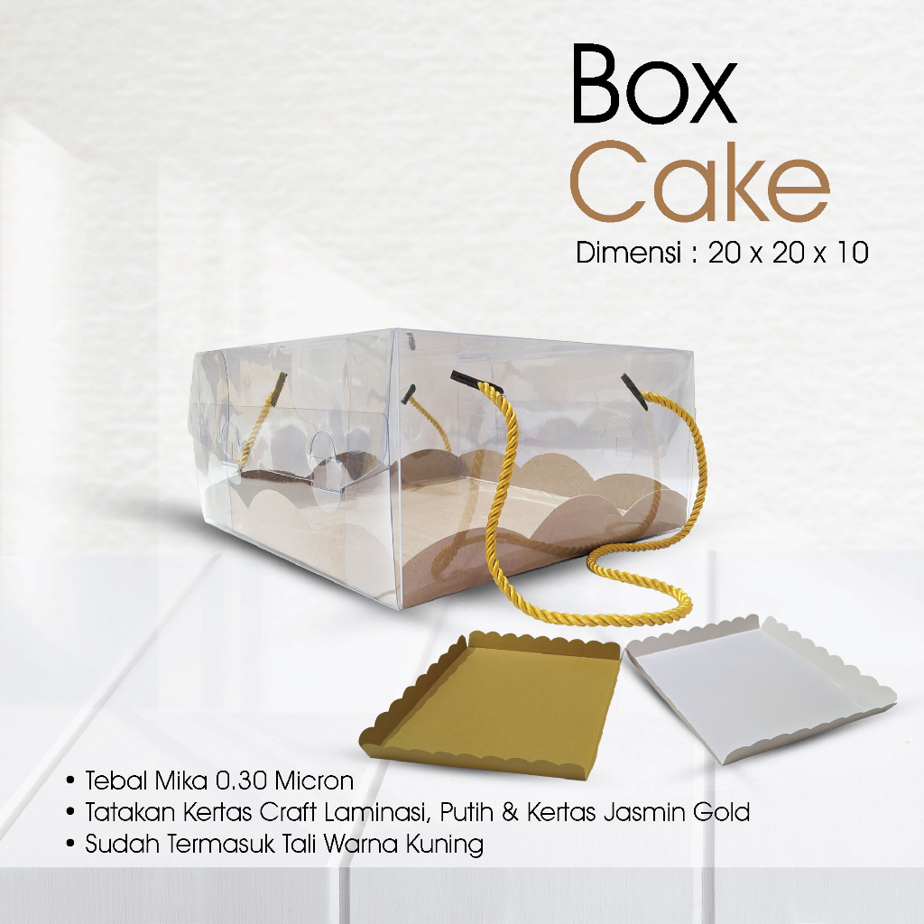 

Kotak Mika Cake,Toples Dll Uk. 20 x 20 x 10 cm Kuncian Samping ( 0.30 Micron )