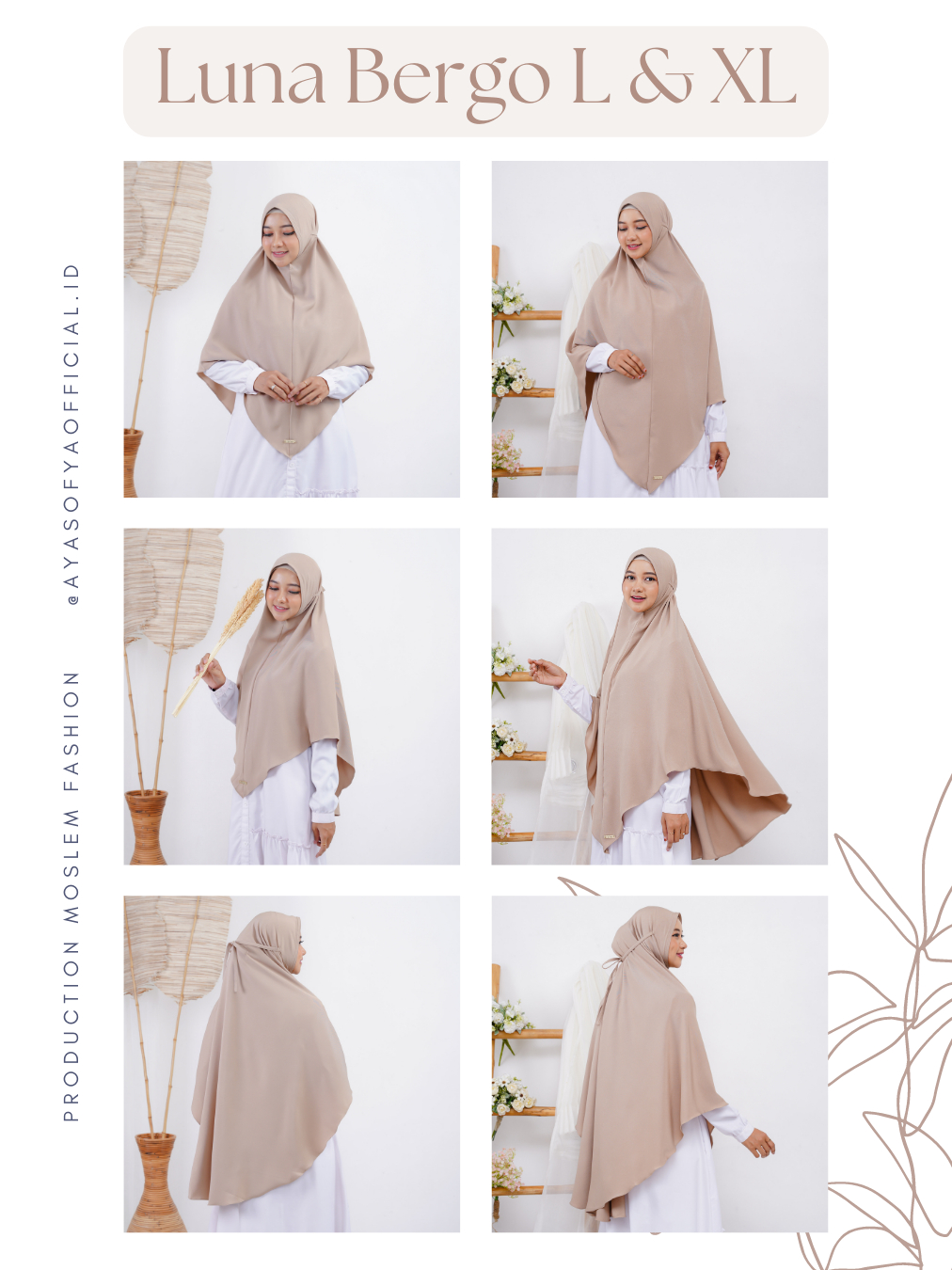 Jilbab Syari Jumbo Non Pad Khimar Jumbo Kerudung Instan Jumbo tali Hijab Instan Tali non pad By AYAS