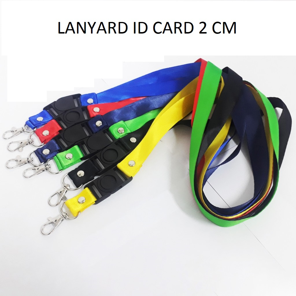 

Lanyard/Tali ID Card Polos Ukuran 2 cm bahan Nylon Stopper + Cantolan (1Pcs)