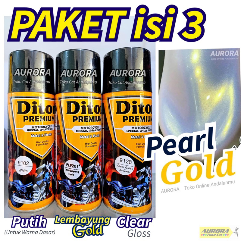 PAKET Diton Premium Lembayung Gold PL9201 Emas Lembayung PL 9201 | cat semprot spray sepeda motor mo