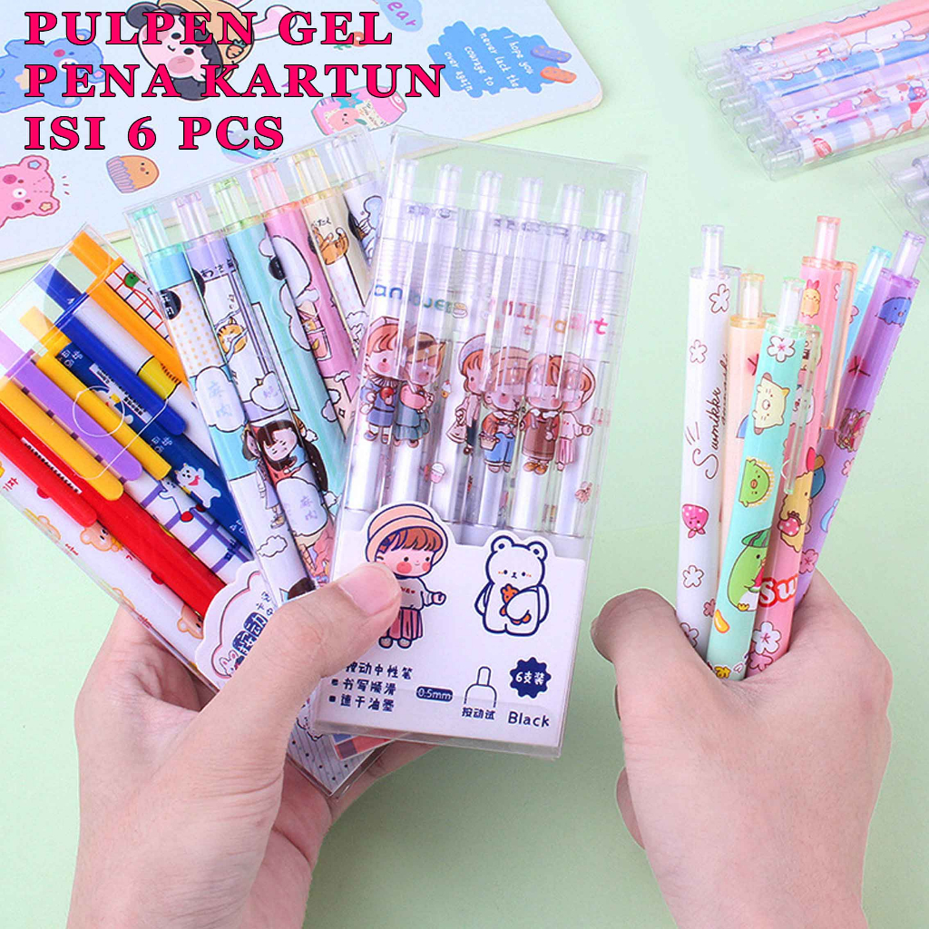

Pulpen Motif Kartun * Pulpen Gel * Pulpen 0.5mm * Isi 6pcs