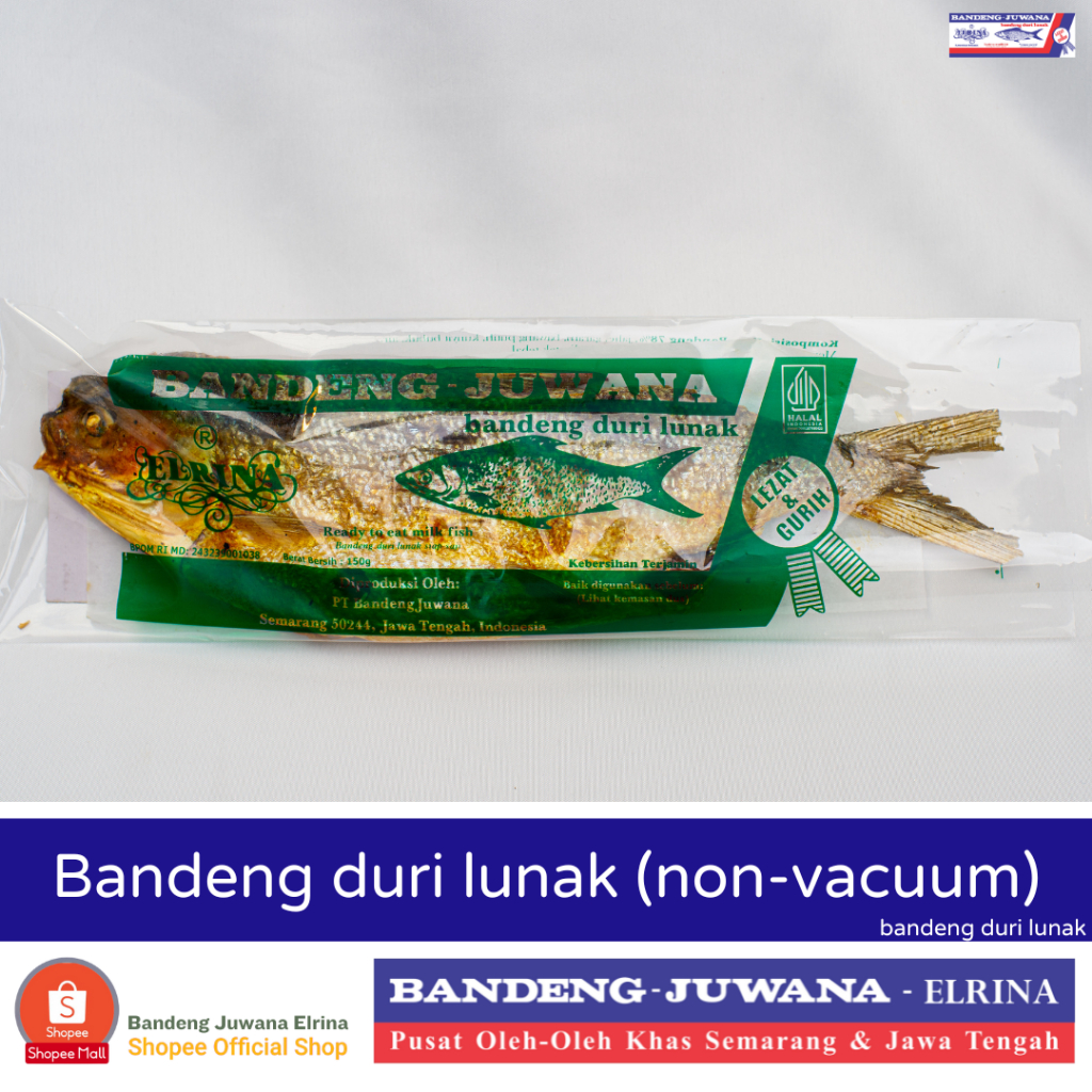 

BJ Elrina Bandeng duri lunak (non vacuum) 0.5kg (tahan 2 hari) merek Bandeng Juwana Elrina